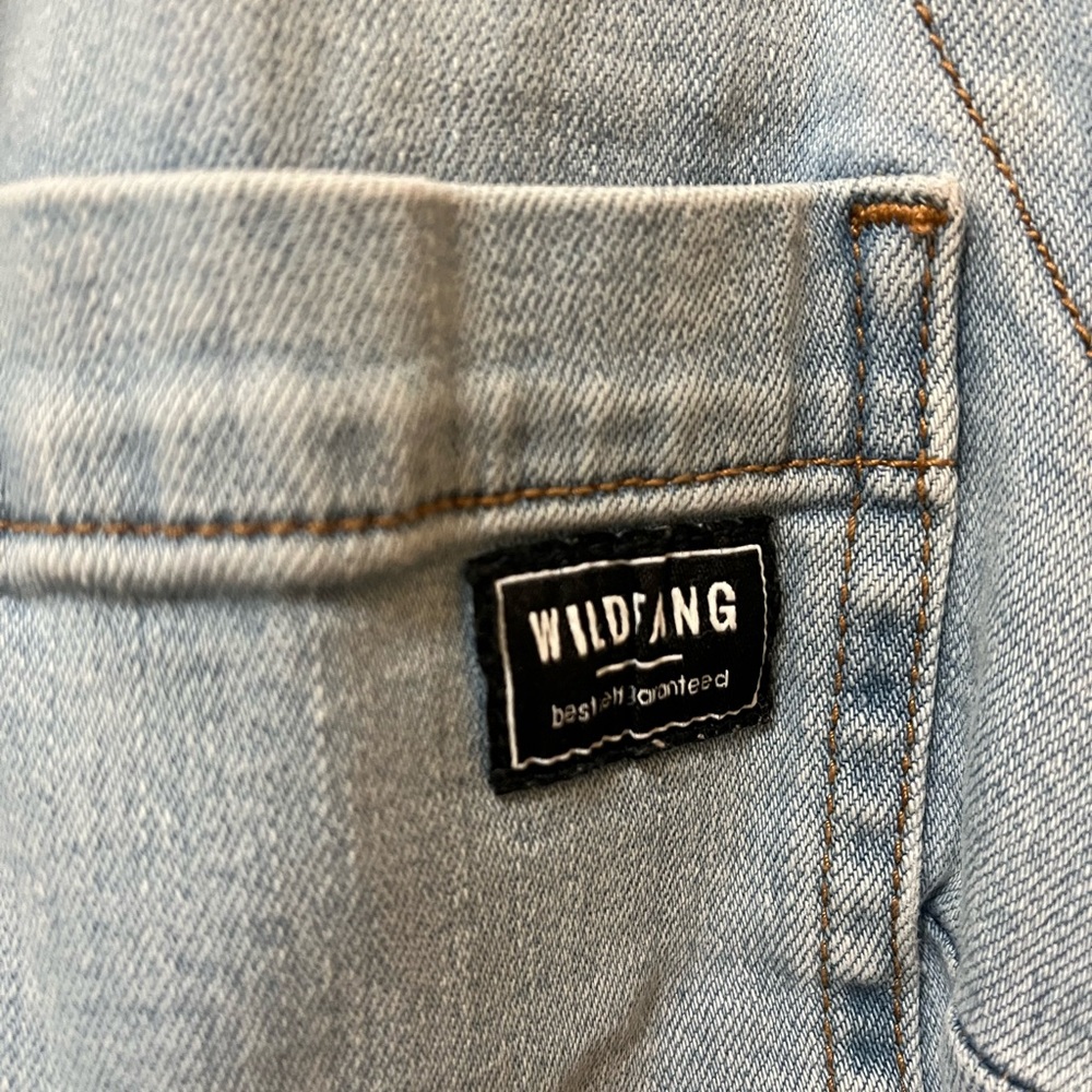 Wildfang Denim Sleeveless High Waisted Coverall Jumpsuit - Picture 4 of 5